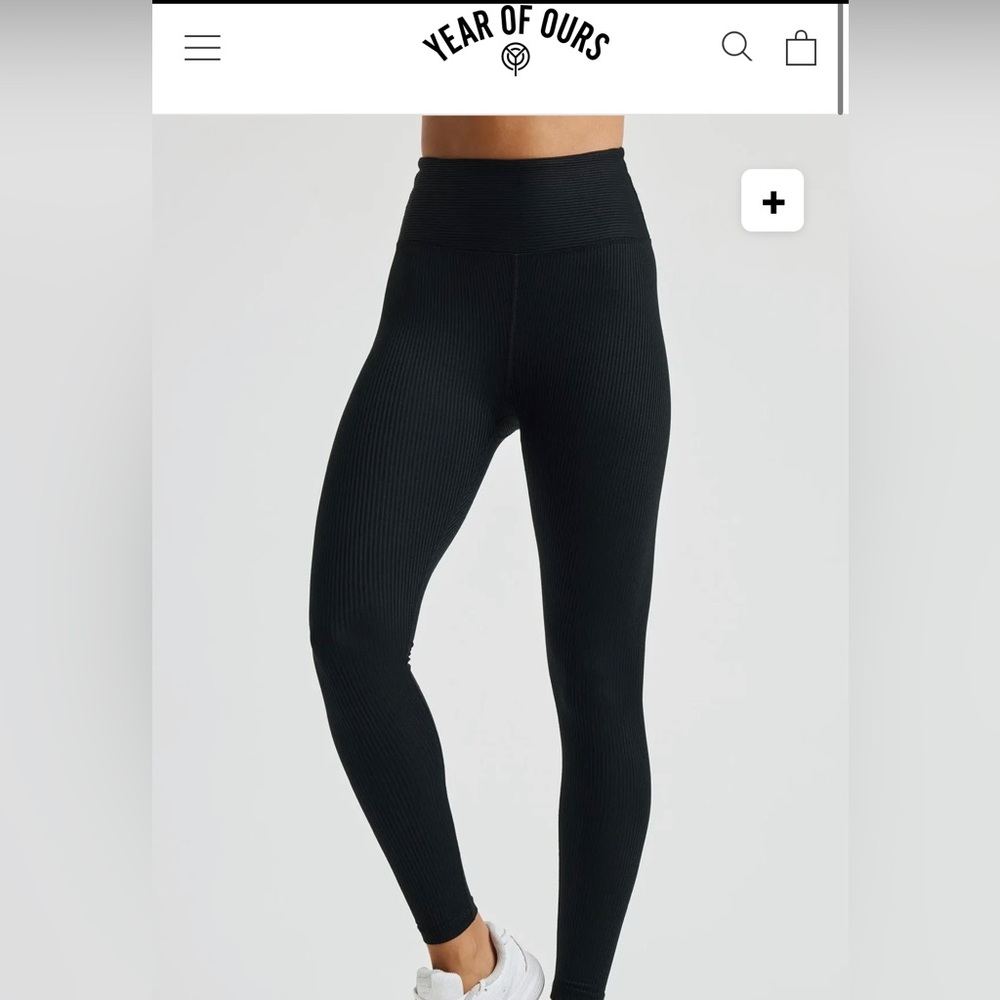 Year of Ours Black ribbed leggings